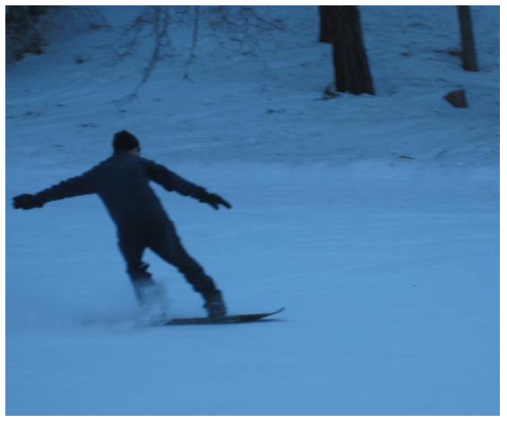 Snowboarding at the Big Bear Lake resort.