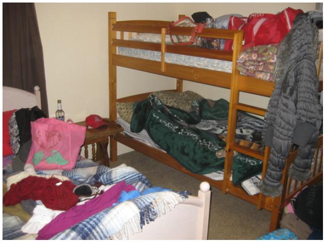 Bunk beds in the Big Bear Hostel.