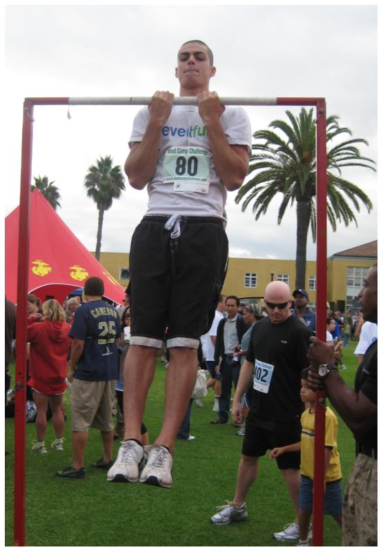 I did 19 pull ups before the Boot Camp Challenge race.