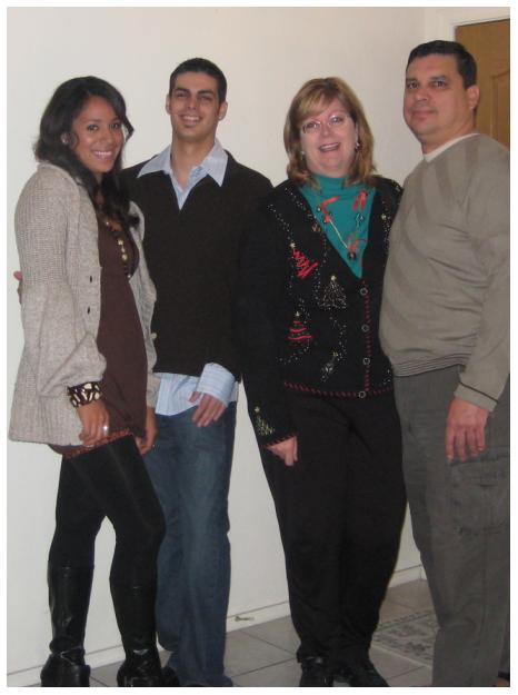 Rocio and I with my parents in Tucson for Christmas.