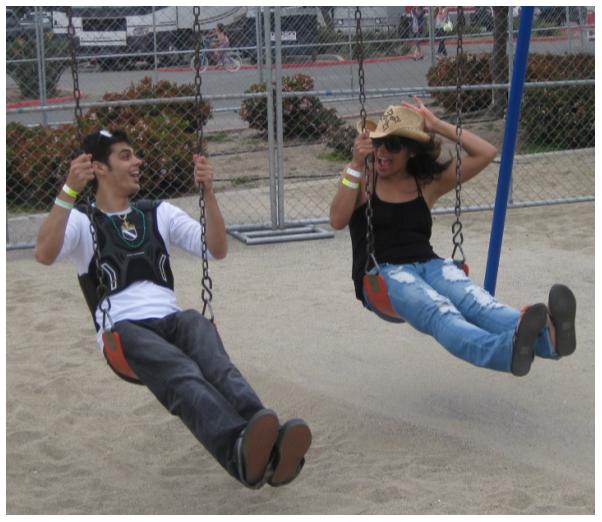 Me and Rocio acting like little kids again, Elemental Experience 2009.