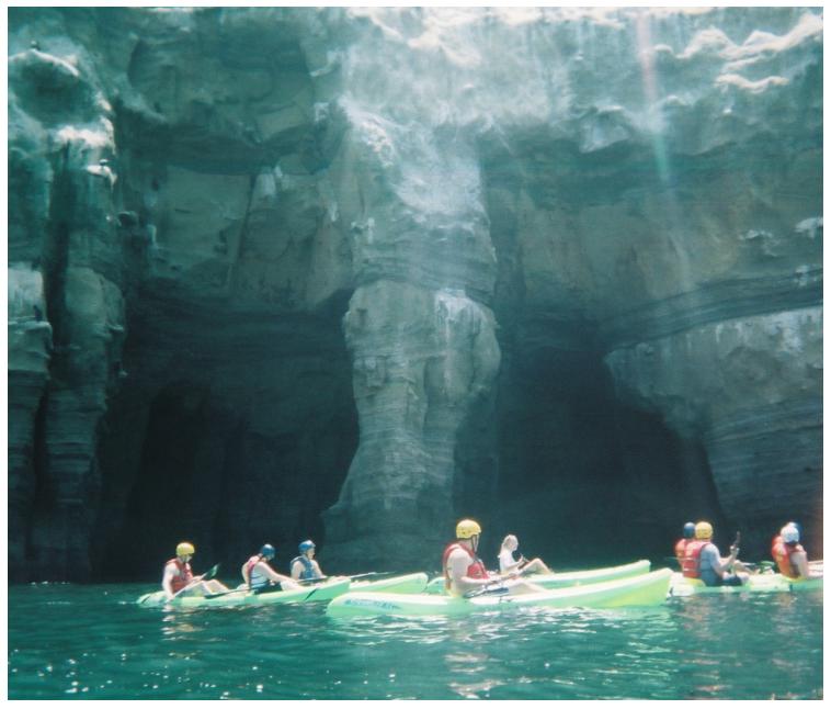 Rocio and I took a trip to the La Jolla Cove Caves in a bright green kayak just like these.