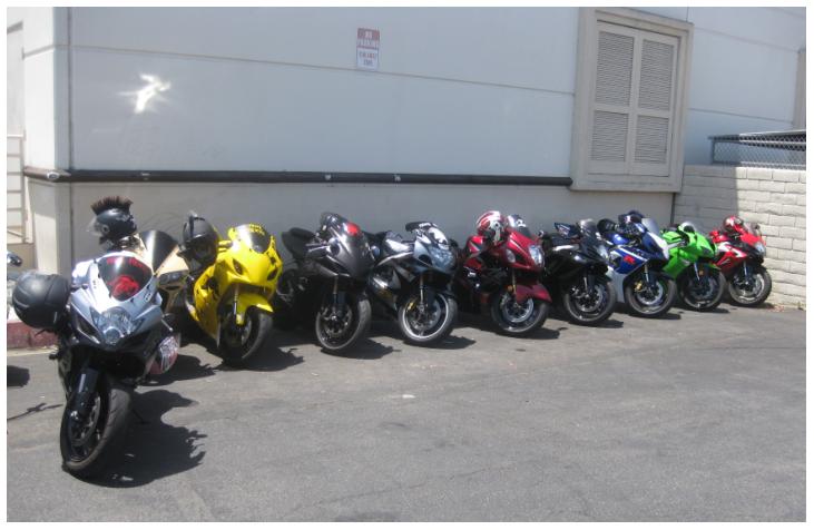 This was my group for the 2009 May Ride Poker run in San Marcos, CA.
