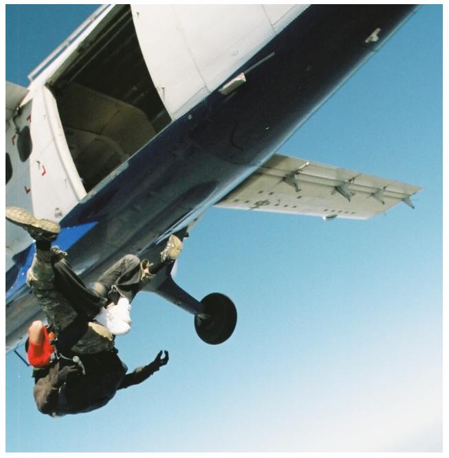 No fear, pure excitement, falling from 13,000ft at nearly 140MPH. Pretty good rush. My only complaint was the pressure in my head from changing altitude so fast, my ears were ringing for hours after. 