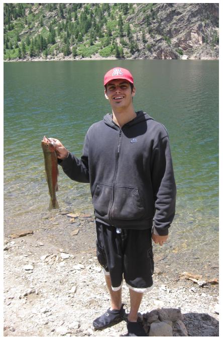 Caught a rainbow trout using nightcrawlers. 