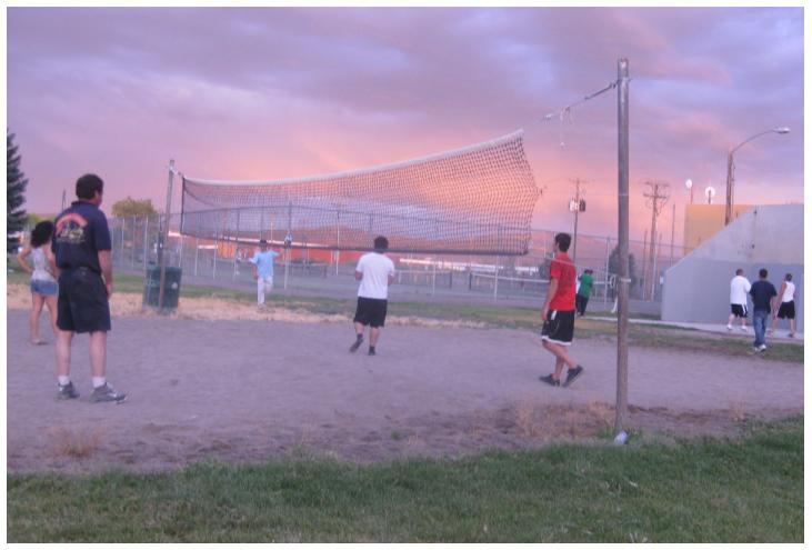 Playing volleyball with the Baca's in Montrose, CO.