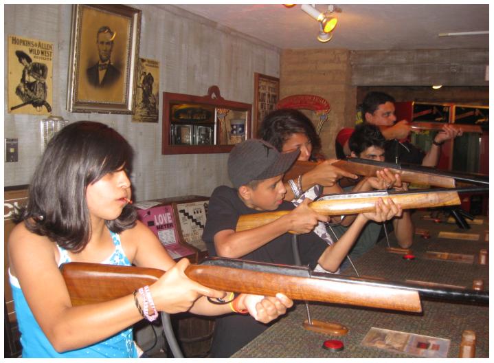 Target practice in Trail Dust Town.